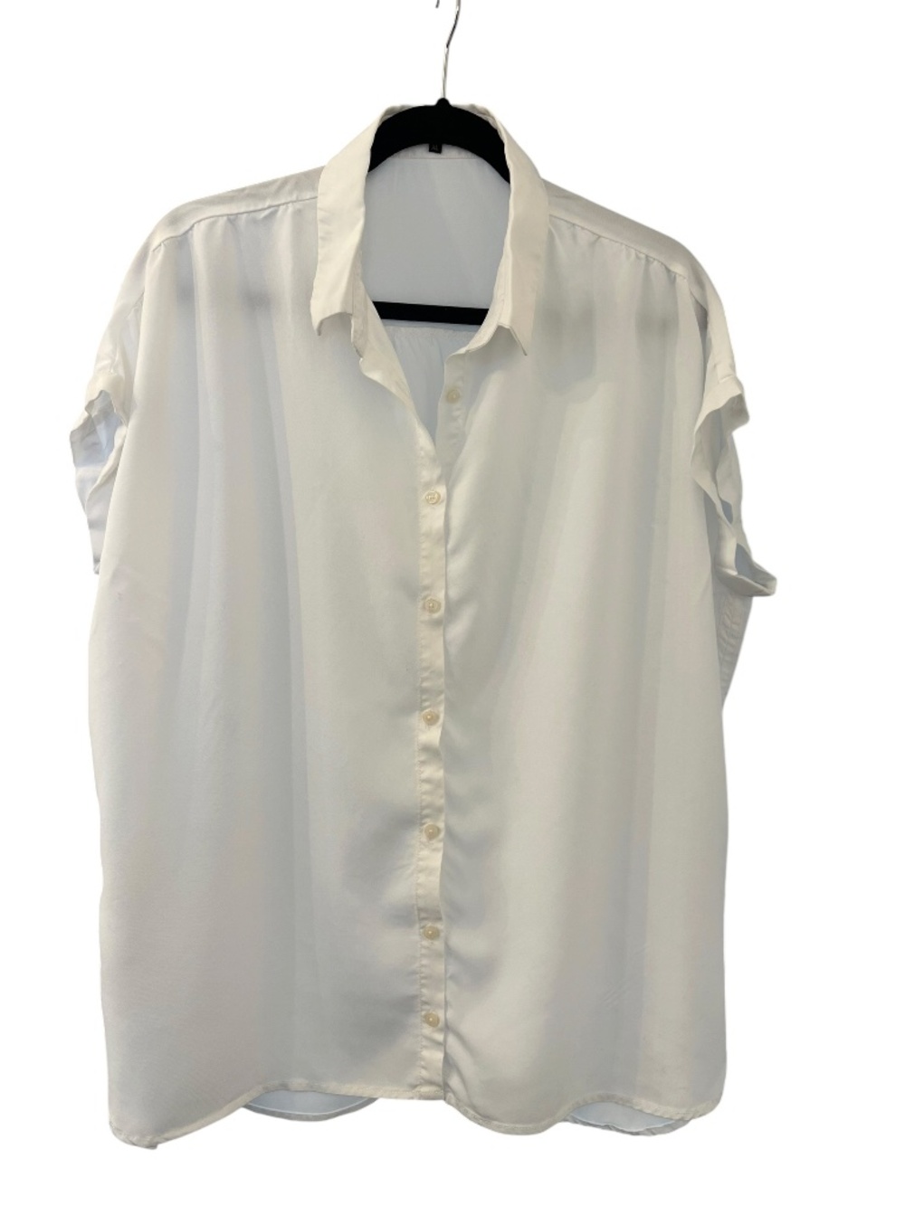 Quince Vintage White Camp Short Sleeve Tencel Button-Down Shirt (XL)